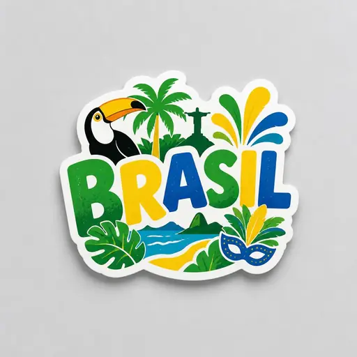 Brazil — carnival sticker mockup