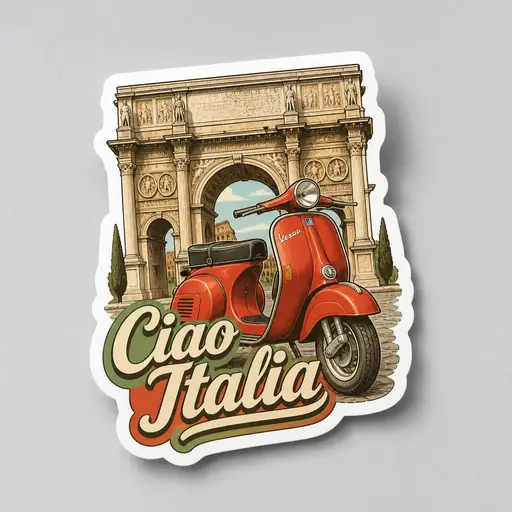 Italy — Vespa sticker mockup