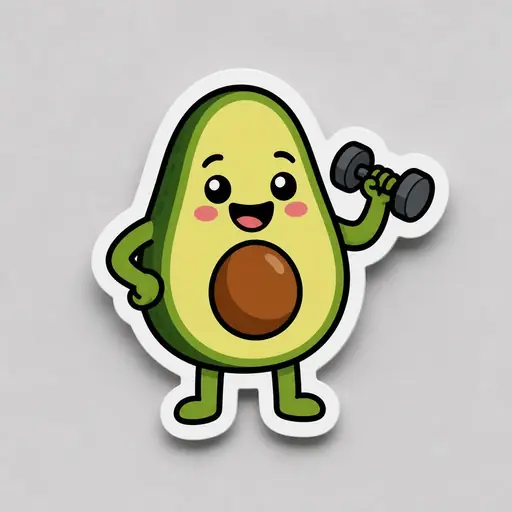 Avocado gym buddy sticker