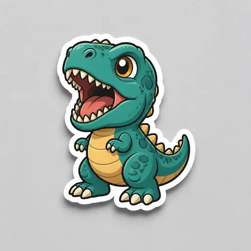 Baby dino roar sticker mockup