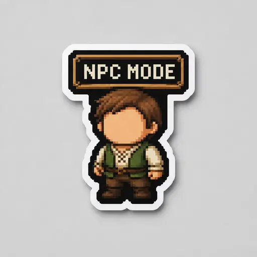 NPC mode sticker mockup