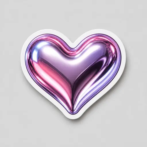 Chrome heart sticker mockup