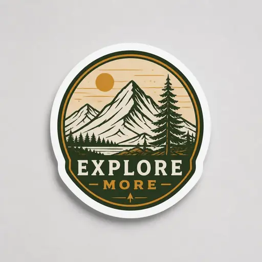 Mountain badge sticker mockup