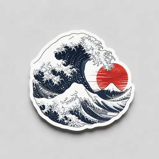 Great wave sticker