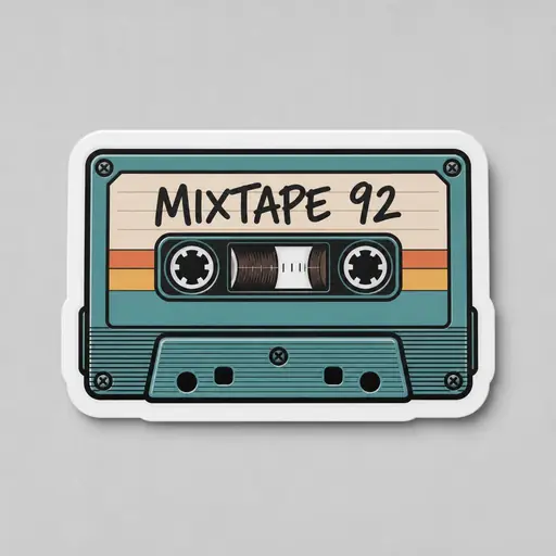 Mixtape cassette sticker mockup