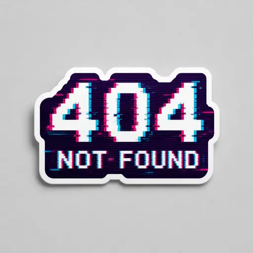404 not found sticker mockup