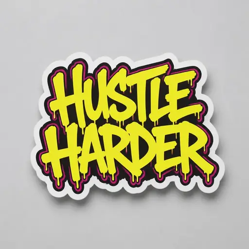 Hustle harder sticker